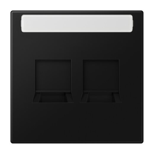 Jung Abdeckung (gerastet) für Modular-Jack-Steckbuchsen 2fach, lackiert, Serie LS, graphitschwarz matt LS1969-25NAWESWM