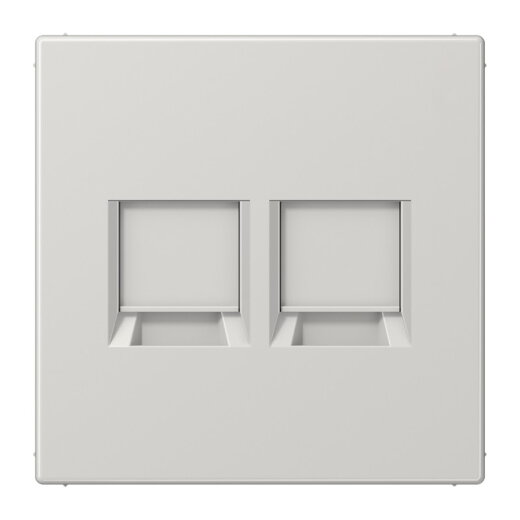 Jung Abdeckung (gerastet) für Modular-Jack-Steckbuchsen 2fach, Serie LS, lichtgrau LS1969-2WELG