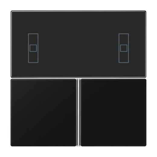 Jung Tastensatz 3fach, F40 Raumcontroller, Serie LS, graphitschwarz matt LS4093TSASWM