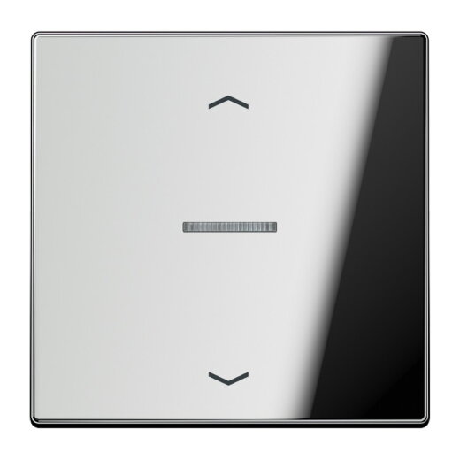 Jung Wippe mit Lichtleiter, mit Pfeilsymbolen für Taster 1fach, Metall verchromt, Serie LS, glanzchrom GCR101KO5P