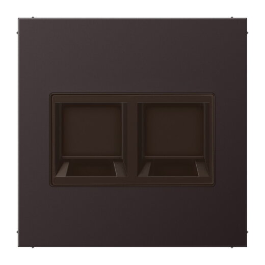 Jung Abdeckung (gerastet) für Modular-Jack-Steckbuchsen 2fach, EMT, AMP, MTRJ, Aluminium lackiert, Serie LS, dark AL1969-25WED