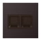 Jung Abdeckung (gerastet) für Modular-Jack-Steckbuchsen 2fach, EMT, AMP, MTRJ, Aluminium lackiert, Serie LS, dark AL1969-25WED
