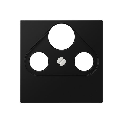 Jung Abdeckung für Universal-Sat/BK-Dosen, Thermoplast lackiert, Serie A, graphitschwarz matt A561BFPLSATSWM