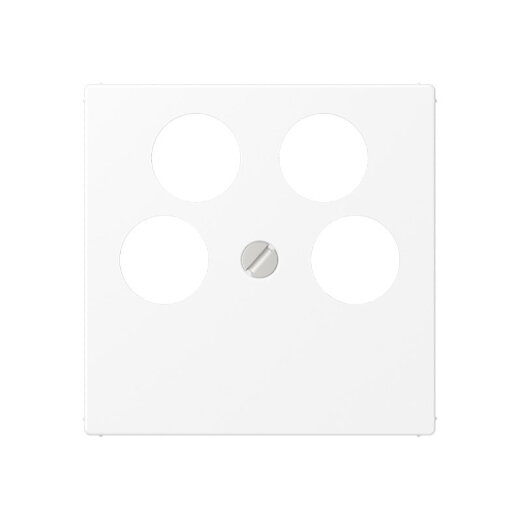 Jung Abdeckung für 4-Loch SAT-TV-Steckdose (Ankaro), Thermoplast lackiert, Serie A, schneeweiß matt A561-4SAT2WWM