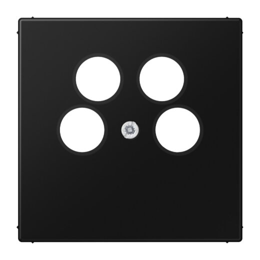 Jung Abdeckung für 4-Loch SAT-TV-Steckdose (Ankaro), Thermoplast lackiert, Serie LS, graphitschwarz matt LS990-4SAT2SWM