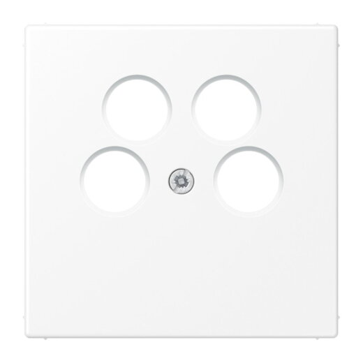 Jung Abdeckung für 4-Loch SAT-TV-Steckdose (Ankaro), Thermoplast lackiert, Serie LS, schneeweiß matt LS990-4SAT2WWM