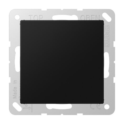 Jung Blind-Abdeckung (gerastet), Thermoplast lackiert, Serie A, graphitschwarz matt A594-0SWM