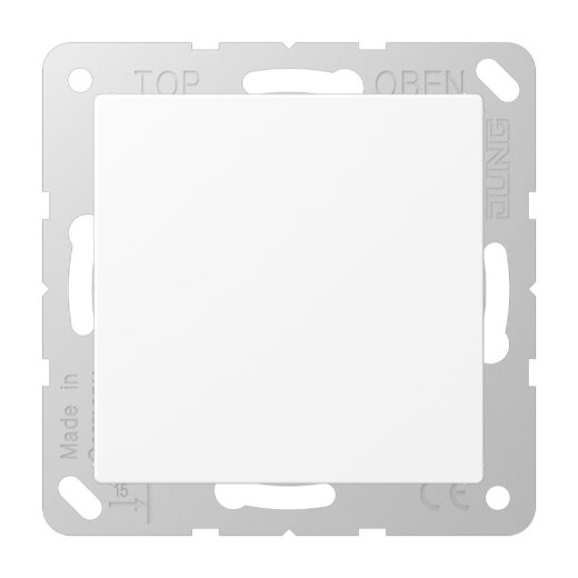 Jung Blind-Abdeckung (gerastet), Thermoplast lackiert, Serie A, schneeweiß matt A594-0WWM