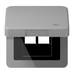 Jung Klappdeckel inklusive Zentralplatte, mit Symbol LAN,...