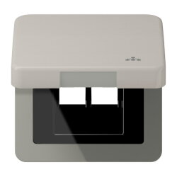 Jung Klappdeckel inklusive Zentralplatte, mit Symbol LAN,...