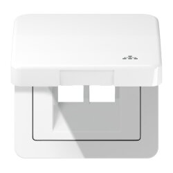 Jung Klappdeckel inklusive Zentralplatte, mit Symbol LAN,...