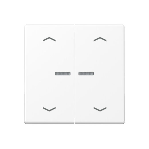 Jung Wippe mit Lichtleiter, mit Pfeilsymbolen für Taster 2fach, Thermoplast lackiert, Serie A, schneeweiß matt A102KO5PBFWWM