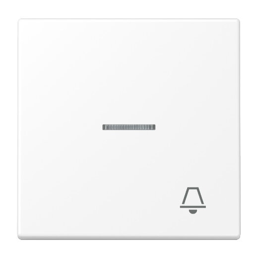 Jung Wippe 1fach mit Lichtleiter, Symbol Klingel, Serie LS, schneeweiß matt LS990KO5KWWM