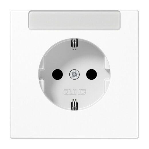 Jung SCHUKO Steckdose, 16 A 250 V ~, mit integriertem Beschriftungsfeld (sprühnebeldicht), SAFETY+, Thermoplast, Se LS1520INAWW