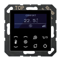 Jung KNX Raumtemperaturregler Fan Coil, Serie A, schwarz...