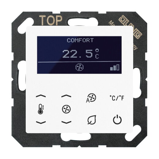 Jung KNX Raumtemperaturregler Fan Coil, Serie AS/A, alpinweiß TRDA5248WW