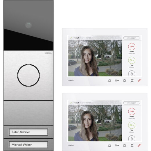 Gira Video-Sprechanlagen-Set 2432920 2-Fam. Wohnungsst. Sys 106 ES