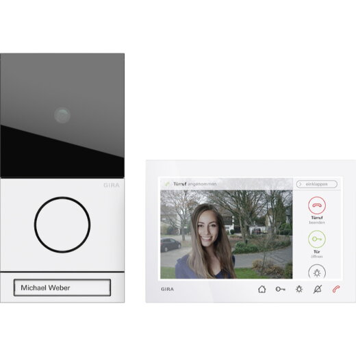 Gira Video-Sprechanlagen-Set 2431902 1-Fam. Wohnungsst. Sys 106 vw