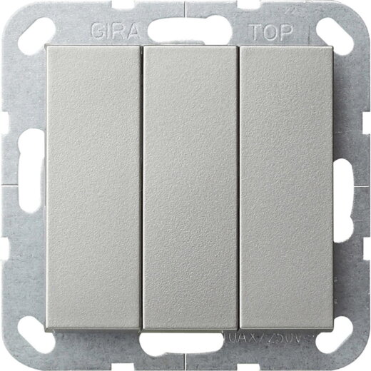 Gira Taster 2844600 BS 3fach 10A Schl. 1p 55 Edelst.