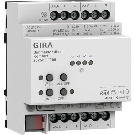 Gira Dimmaktor 202500 4f REG Kmf KNX Secure