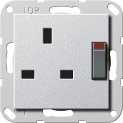 Gira Steckdose 277826 BS 13 A absch. System 55 Alu