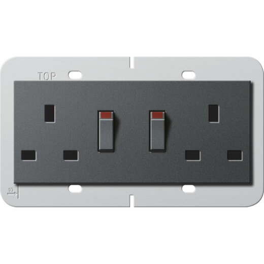 Gira Doppelsteckdose 278328 BS 13A Syst. 55 BS 80 Ant