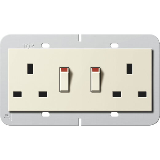Gira Doppelsteckdose 278301 BS 13A System 55 BS 80 cw