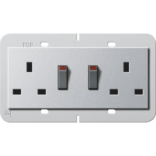 Gira Doppelsteckdose 278326 BS 13A Syst. 55 BS 80 Alu