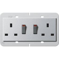 Gira Doppelsteckdose 278326 BS 13A Syst. 55 BS 80 Alu