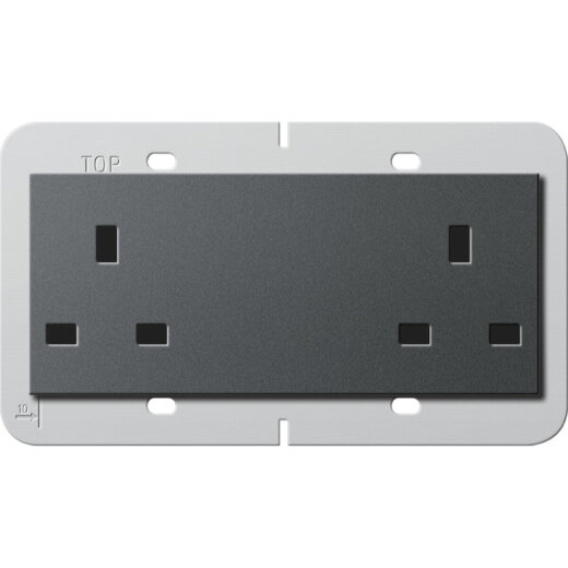 Gira Doppelsteckdose 278228 BS 13 A System 55 BS 80 anthrazit