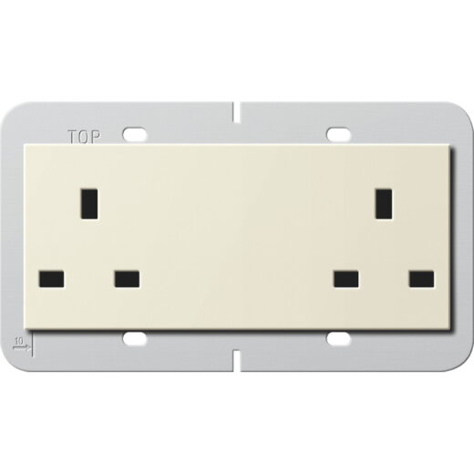 Gira Doppelsteckdose 278201 BS 13A System 55 BS 80 cremeweiss