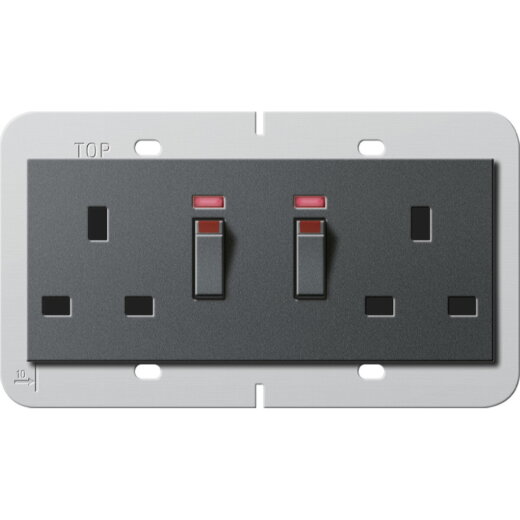 Gira Doppelsteckdose 278428 BS 13A Kont Syst. 55 BS 80Ant