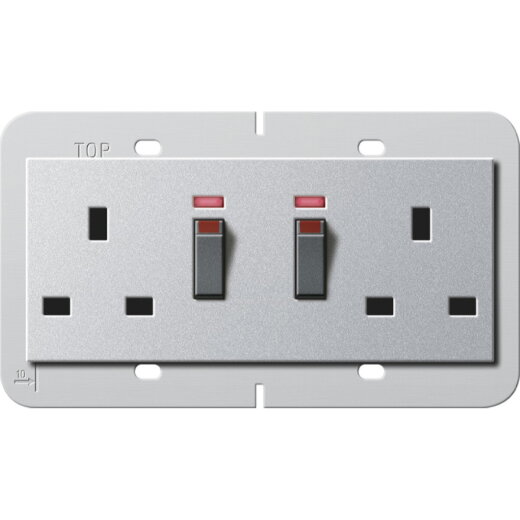 Gira Doppelsteckdose 278426 BS 13A Kont Syst.55 BS 80 Alu