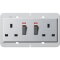 Gira Doppelsteckdose 278426 BS 13A Kont Syst.55 BS 80 Alu