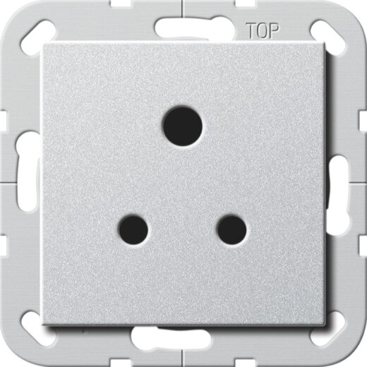 Gira Steckdose 277226 Round Pin 5 A System 55 Farbe Alu
