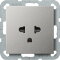 Gira SCHUKO-Steckdose 2840600 Schutz EURO-US 16A 55 Edelst.