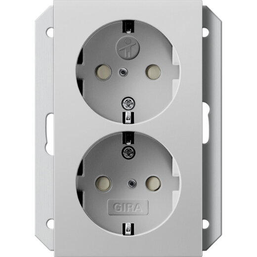 Gira SCHUKO-Steckdose 2731015 2f SH f. UP-Dose 1f Sys 55 grau