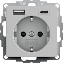 Gira SCHUKO-Steckdose SH USB-Spannungsv.2f Typ A/C Sys 55...
