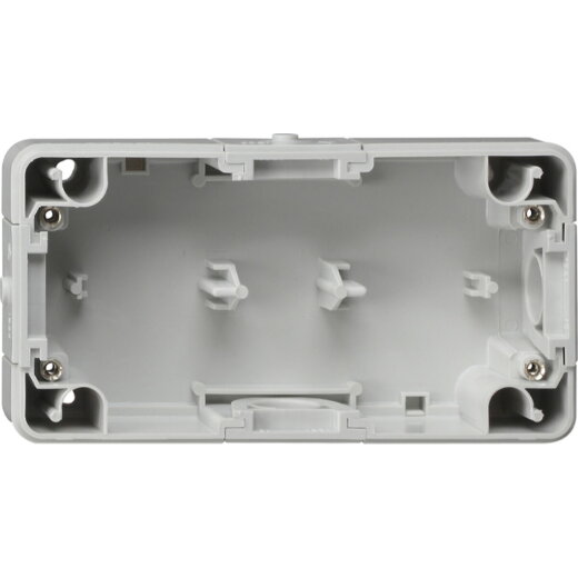 Gira Gehäuseunterteil 093730 2fach waagerecht WG AP grau