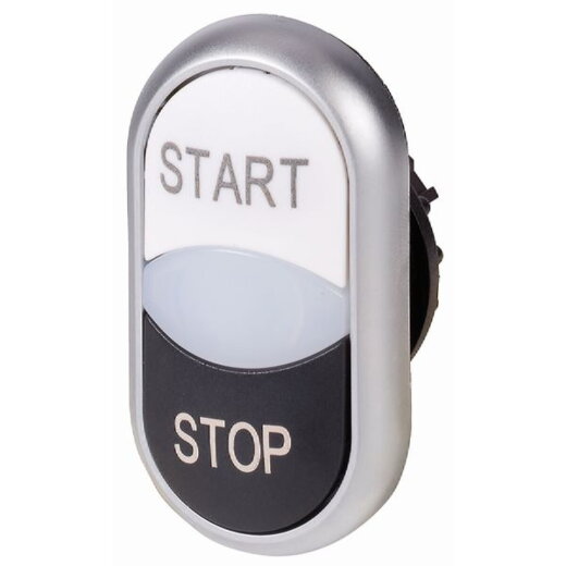 EATON Electric Doppeldrucktaster M22-DDL-WS-GB1/GB0 beleucht. / beschr.