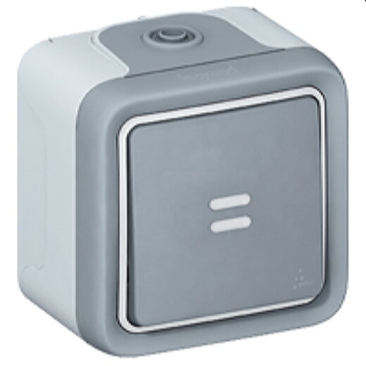 Legrand Wippschalter bel. Feuchtr. AP Plexo IP55 grau