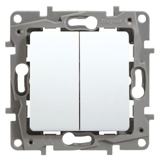 Legrand Doppelwechseltaster 664508 Niloe 6A ultraweiss