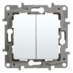 Legrand Doppelwechseltaster 664508 Niloe 6A ultraweiss