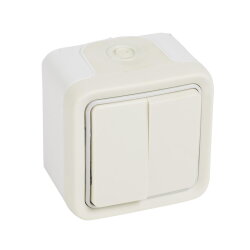 Legrand Wippschalter 69755 Doppelwechsel FR AP weiss