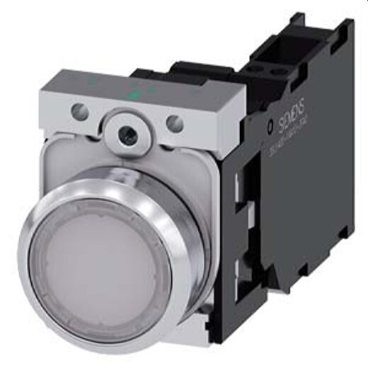 Siemens Drucktaster beleuchtet 22mm rund weiss 1S1OE 3SU1152-0AB60-3FA0