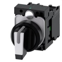 Siemens Knebelschalter beleuchtbar 22mm rund schwarz...