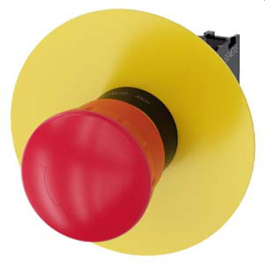 Siemens Not-Halt-Pilzdrucktaster 22mm rund rot ohne Beschriftung 1OE 3SU1100-1HB20-1CF0