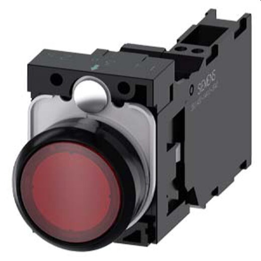 Siemens Drucktaster beleuchtet 22mm rund rot 1S1OE 3SU1106-0AB20-3FA0
