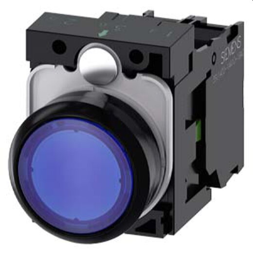 Siemens Drucktaster beleuchtet 22mm rund blau 1S 3SU1103-0AB50-1BA0