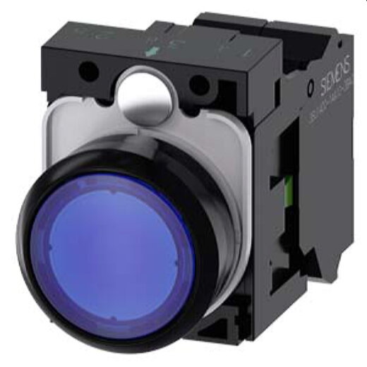 Siemens Drucktaster beleuchtet 22mm rund blau 1S 3SU1102-0AB50-3BA0